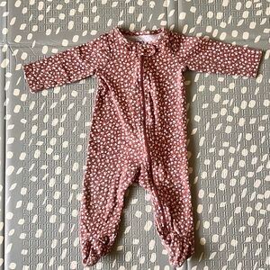 Carter's Orange/Brown Footed One-Piece with White Floral Print